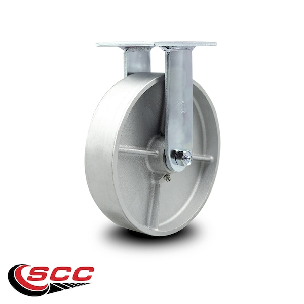 8 Inch Semi Steel Wheel Rigid Caster With Roller Bearing